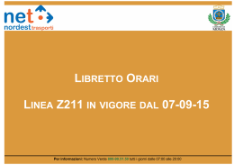 LIBRETTO ORARI LINEA Z211 IN VIGORE DAL 07-09-15