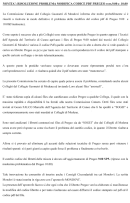 modifica codice pregeo - Collegio dei Geometri e Geometri laureati