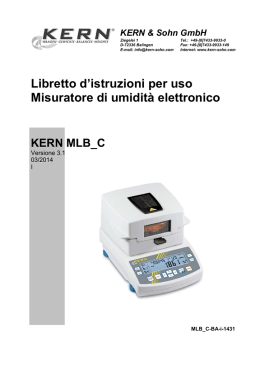 Libretto d`istruzioni per uso Misuratore di umidità elettronico KERN