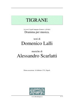 TIGRANE Domenico Lalli Alessandro Scarlatti