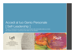 Accedi al tuo Genio Personale [ Self-Leadership ]
