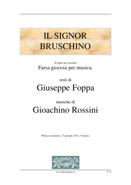 Il signor Bruschino - Libretti d`opera italiani