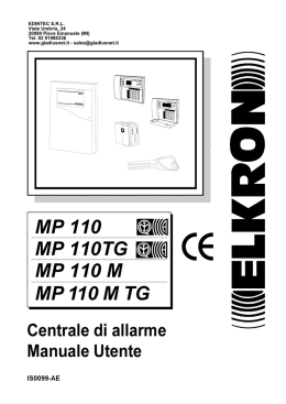 Manuale utente centrale MP110