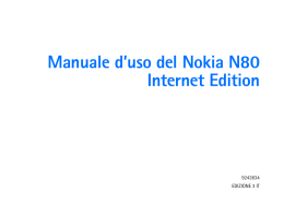 Manuale d`uso del Nokia N80 Internet Edition