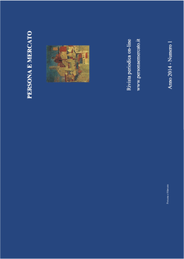 Persona e Mercato, numero 1/2014 libretto
