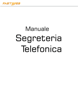 Manuale Segreteria Telefonica