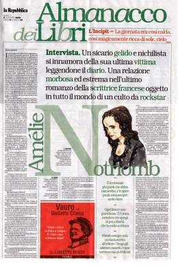 La Repubblica - Am&eacute;lie Nothomb