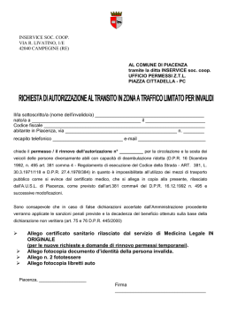 Pass invalidi - Comune di Piacenza