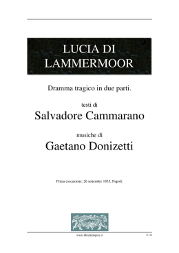 Lucia di Lammermoor - Libretti d`opera italiani