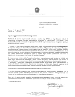 lettera aggiornamenti stage tecnici