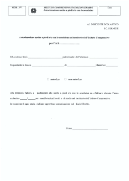 Uscita a piedi e-o con lo scuolabus