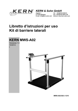 Libretto d`istruzioni per uso Kit di barriere laterali