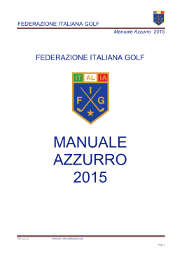 manuale azzurro 2015 - Federazione Italiana Golf