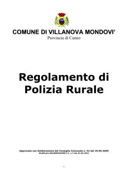 Regolamento di Polizia Rurale