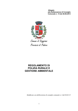 Regolamento di Polizia Rurale e Gestione Ambientale