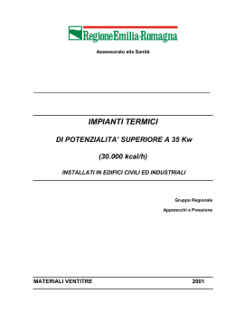 Rapporto "Impianti termici di potenzialità - Salute Emilia
