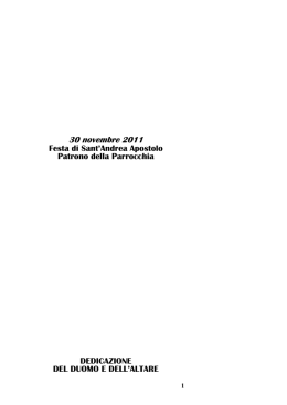 Scarica il libretto della S.Messa della dedicazione 30-novembre-2011