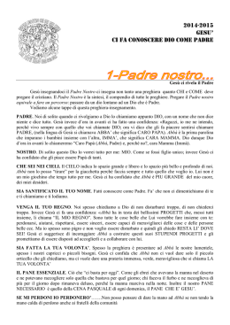 2014-2015 gesu` ci fa conoscere dio come padre