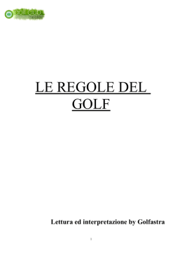le regole del golf - Golf Club Trieste