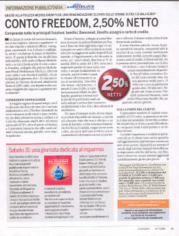 conto freedom, 2,50% netto