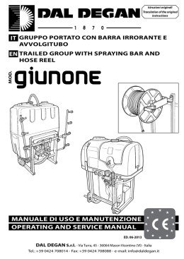 MANUALE DI USO E MANUTENZIONE OpErATING AND SErvIcE