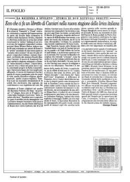 il foglio - Festival dei Due Mondi