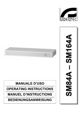 MANUALE D`USO OPERATING INSTRUCTIONS MANUEL D