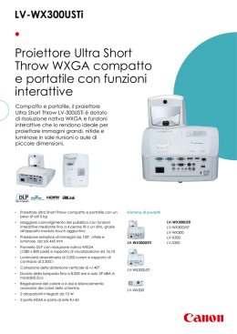 Proiettore Ultra Short Throw WXGA compatto e portatile con funzioni