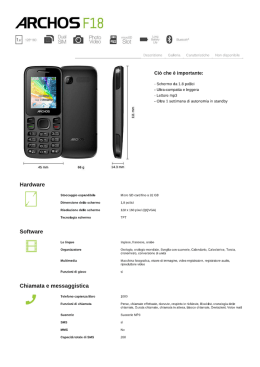 ARCHOS F18, Featurephones - Caratteristiche