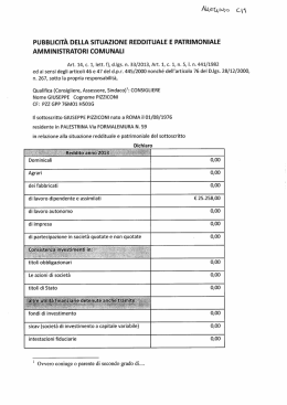 pubblicità della situazione reddituale e patrimoniale amministratori