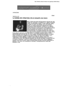 La ballata del chitarrista che si amput&ograve; una mano