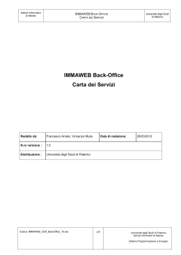 IMMAWEB Back-Office Carta dei Servizi