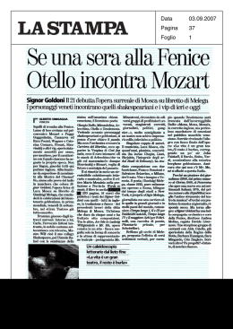 Se una sera alla Fenice Otello incontra Mozart