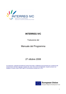 Manuale Operativo Interreg IV C