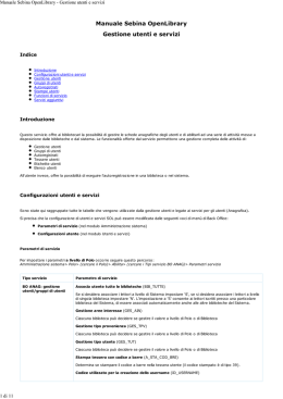 Manuale Sebina OpenLibrary Gestione utenti e servizi