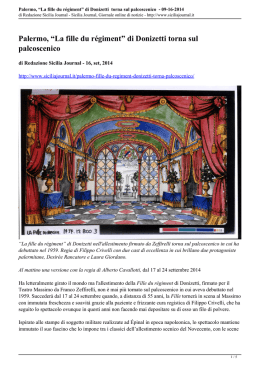 Palermo, &ldquo;La fille du r&eacute;giment&rdquo; di Donizetti torna sul