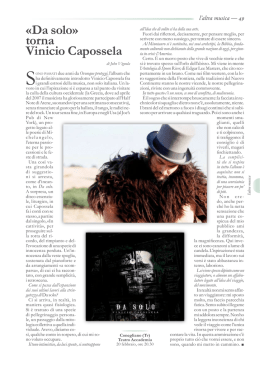 &laquo;Da solo&raquo; torna Vinicio Capossela