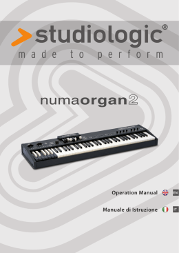 Operation Manual Manuale di Istruzione