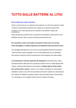 TUTTO SULLE BATTERIE AL LITIO