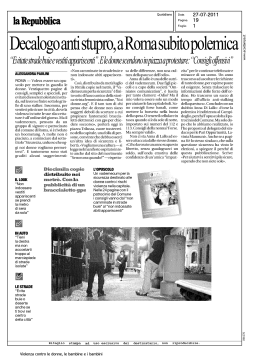 DECALOGO ANTI STUPRO, A ROMA SUBITO