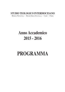 Libretto programma 2015-2016 - Diocesi di Reggio Emilia Guastalla
