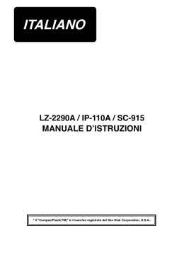 LZ-2290A/IP-110A/SC-915 MANUALE D`ISTRUZIONI (ITALIANO)