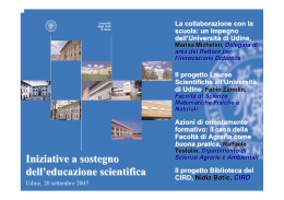 Nessun titolo diapositiva - CIRD - Università degli Studi di Udine