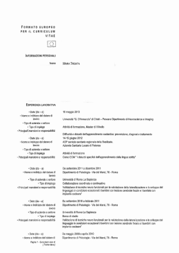 CV TRENTA - Dipartimento di Psicologia