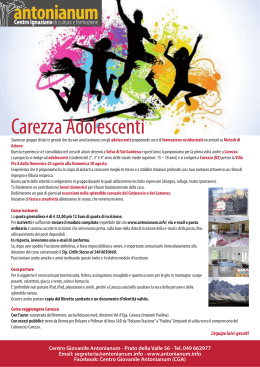 Carezza Adolescenti - Centro Giovanile Antonianum