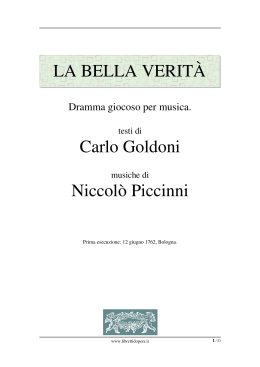 La bella verità - Libretti d`opera italiani