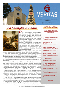 Veritas 67, marzo-aprile 2009 - Fraternit&agrave; Sacerdotale San Pio X