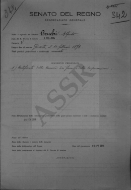 Fascicolo personale - Senato della Repubblica