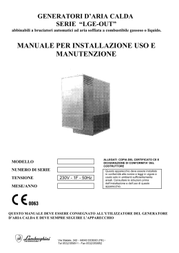 manuale per installazione uso e manutenzione