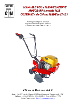 Manuale Motozappa Modello M2Z